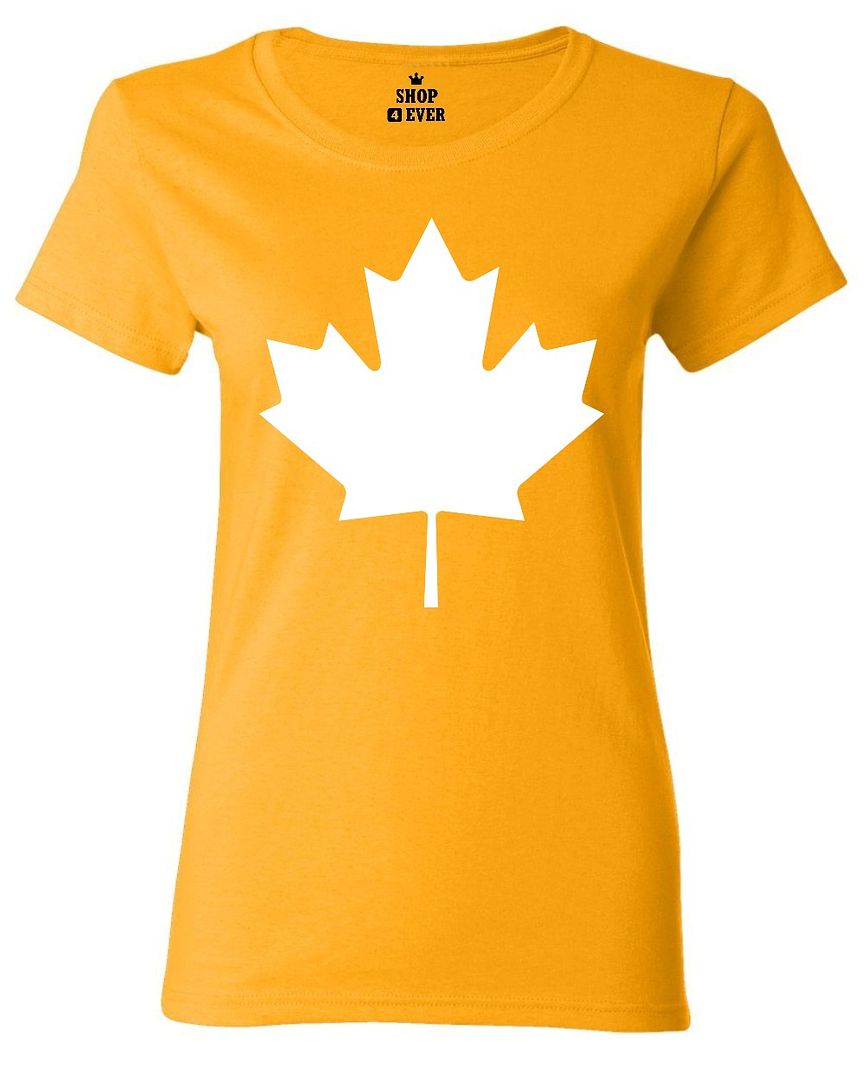 Canada White Maple Leaf Womens T Shirt Canadian Flag Shirts Ebay